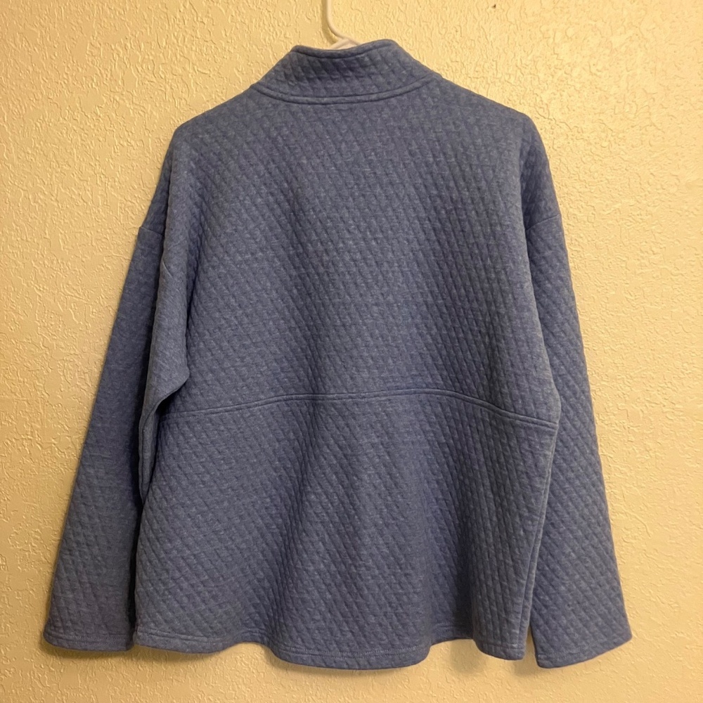Eddie Bauer Women's Heathered Colony Blue Quilted 1/2 Zip Pullover Used- Size XL - Picture 2 of 8